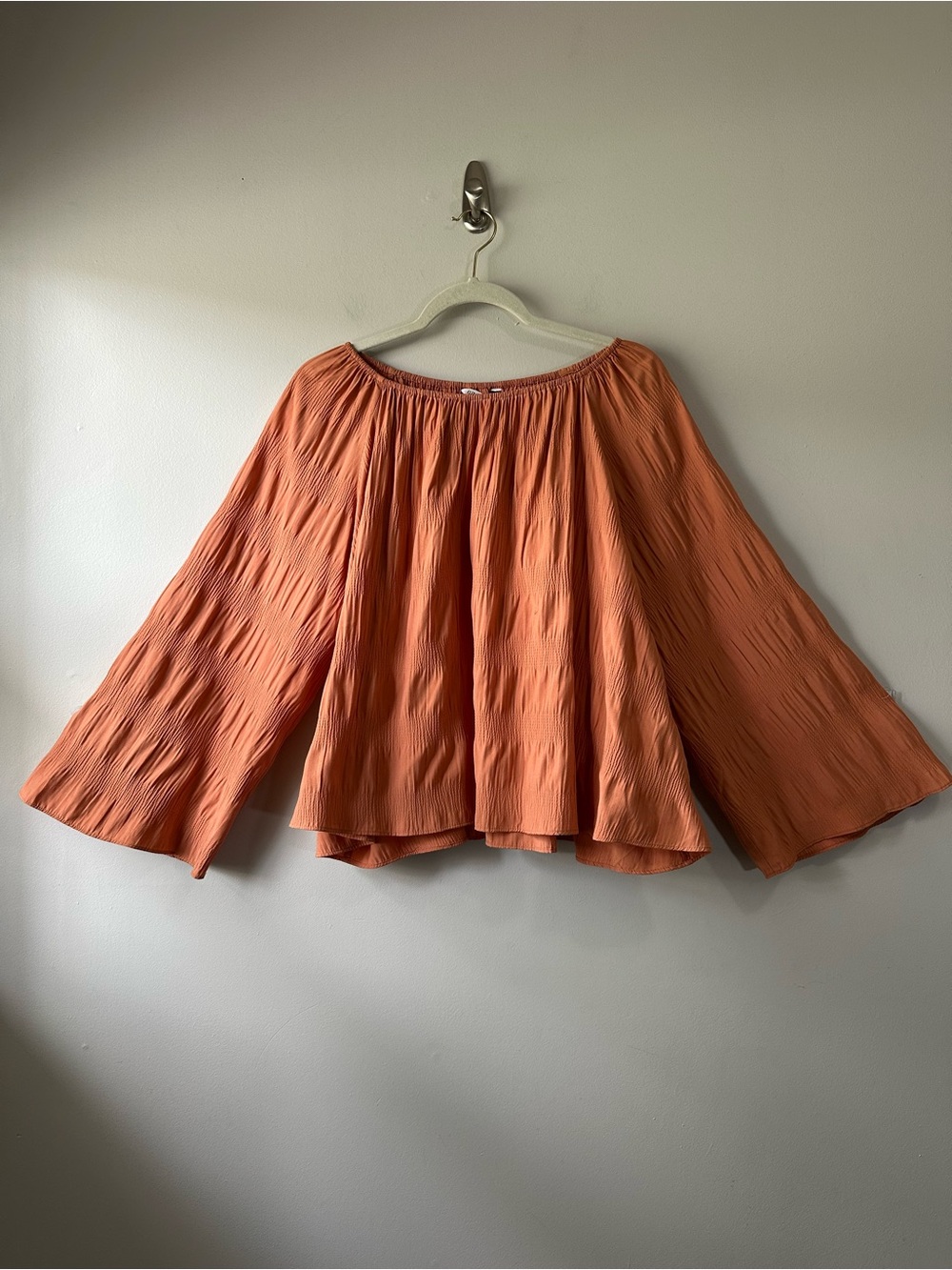 Orange Off-Shoulder Pleated Women’s Skirt